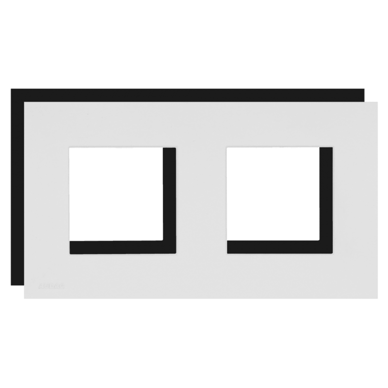 AUDAC CF45DH/B - ramka osłaniająca podwójna 45x45 mm z haczykami - wersja czarna - 1