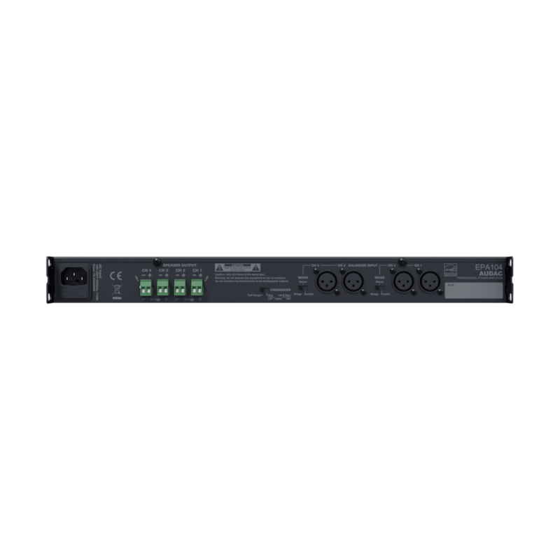 AUDAC EPA104 - czterokanałowy wzmacniacz klasy D 4x100W - zwrotnica - 2