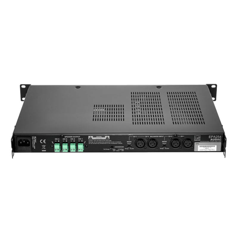 AUDAC EPA254 - czterokanałowy wzmacniacz klasy D 4x250W - zwrotnica - 4