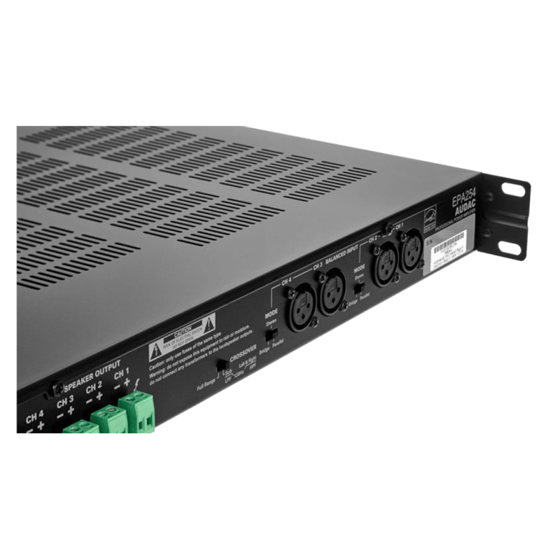 AUDAC EPA254 - czterokanałowy wzmacniacz klasy D 4x250W - zwrotnica - 7