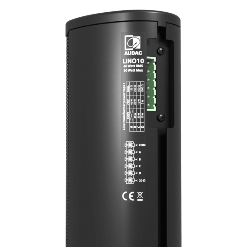 AUDAC LINO4/B - głośnik kolumnowy 4x2" - wersja czarna - 3