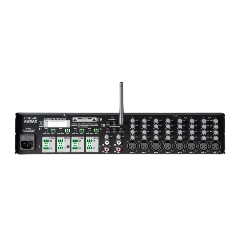 AUDAC PRE240 - czterostrefowy 10 kanałowy przedwzmacniacz stereo - 2