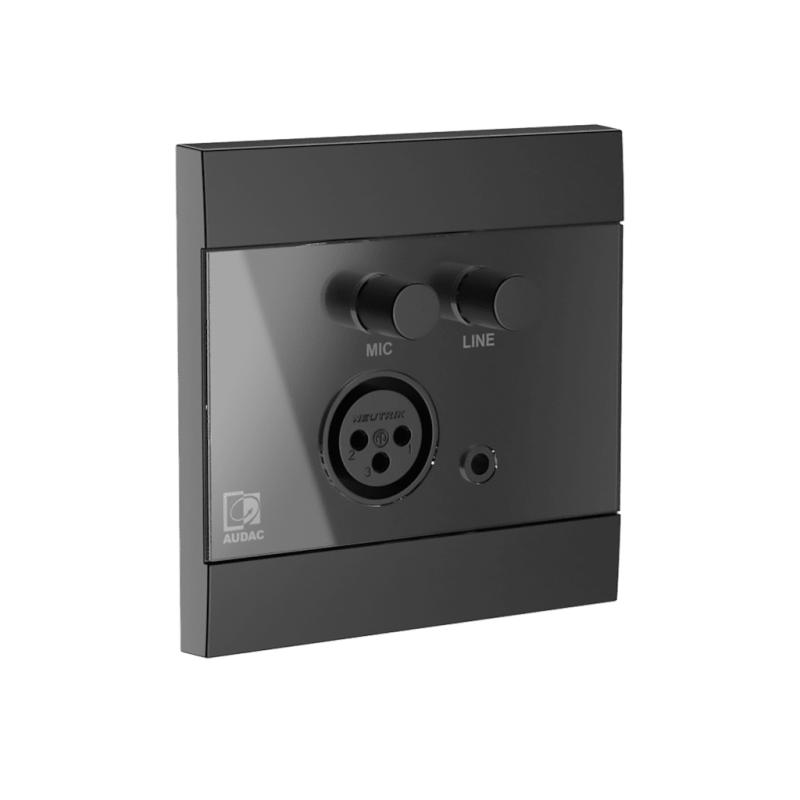 AUDAC WP205/B - Ścienny moduł, XLR mic + 3,5 mm jack, czarny - 2