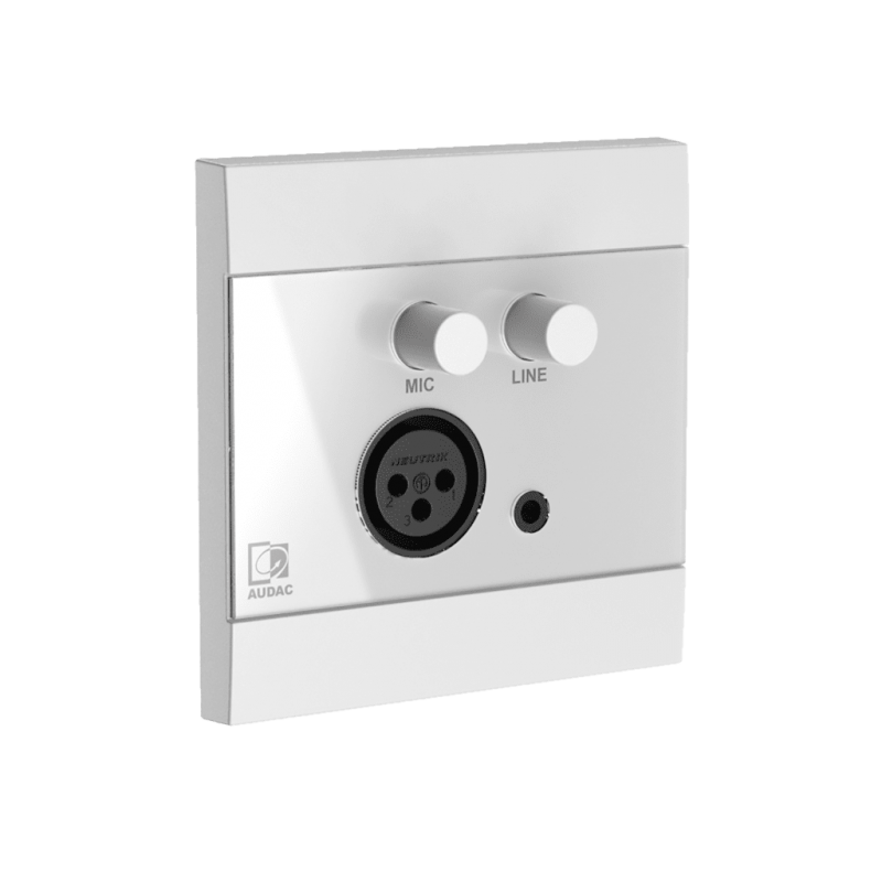 AUDAC WP205/W - Ścienny moduł, XLR mic + 3,5 mm jack, biały - 1