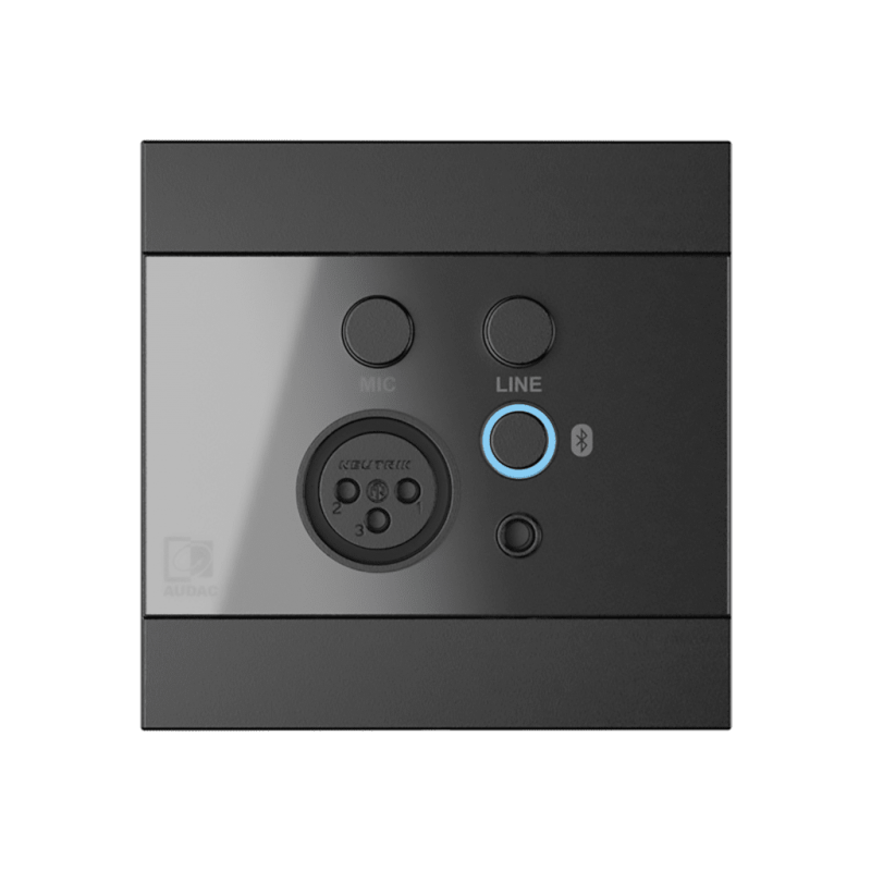 AUDAC WP225/B - Panel ścienny, XLR mic + 3,5 mm jack + BT, czarny - 1