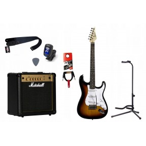 Gitara Elektryczna + Wzmacniacz 15W Kabel Zestaw 341 - 1