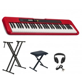 Keyboard Casio CT-S200 RD +Statyw +Ława +Słuchawki - 1