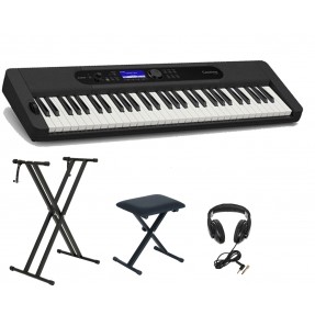 Keyboard Casio CT-S400 BK +Statyw +Ława +Słuchawki - 1