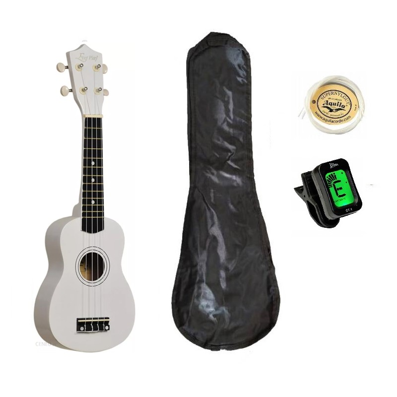 Ever Play UC-21SM White - ukulele sopranowe z pokrowcem - 1