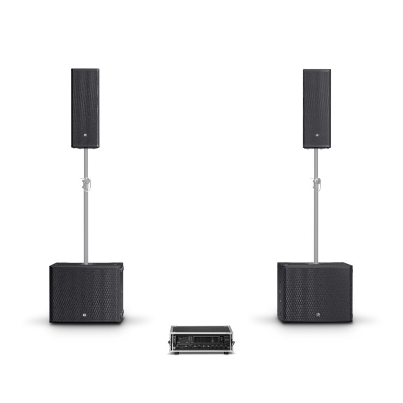 LD Systems STINGER G3 GALA SET - 2 x pasywna kolumna głośnikowa 2 x 8" + 2 x 18" pasywny subwoofer + zestaw rack z końcówką mocy
