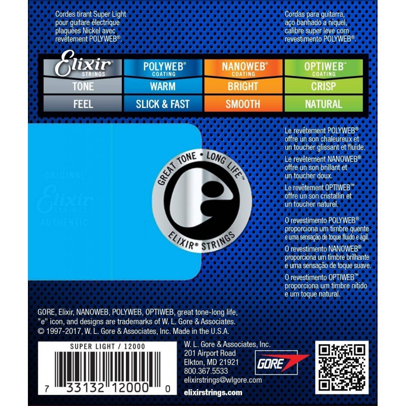 Elixir 12000 PolyWeb Super Light 9-42 - Struny do elektryka - 3