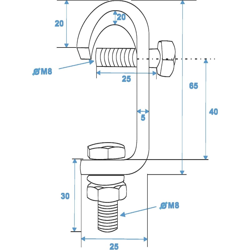 EUROLITE TH-16 Theatre Clamp silver - 2