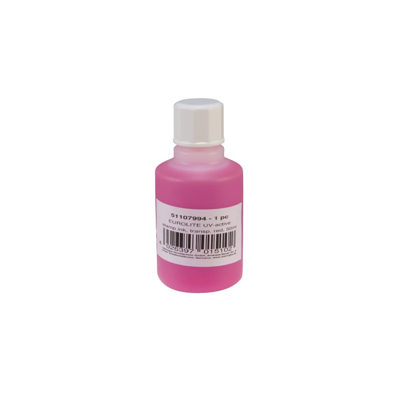 EUROLITE UV-active Stamp Ink, transparent red, 50ml - 1