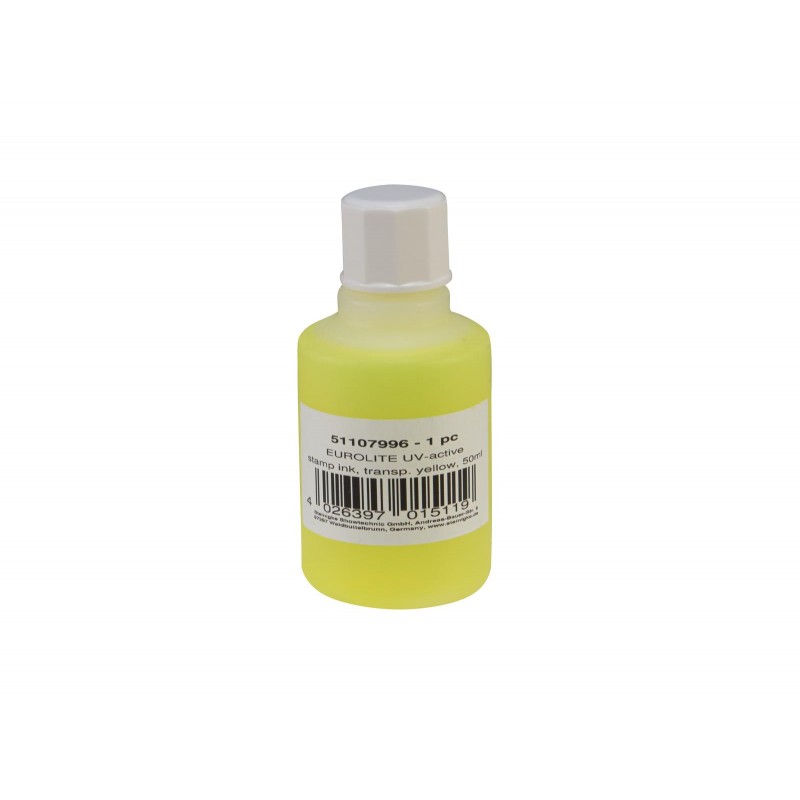 EUROLITE UV-active Stamp Ink, transparent yellow, 50ml - 1