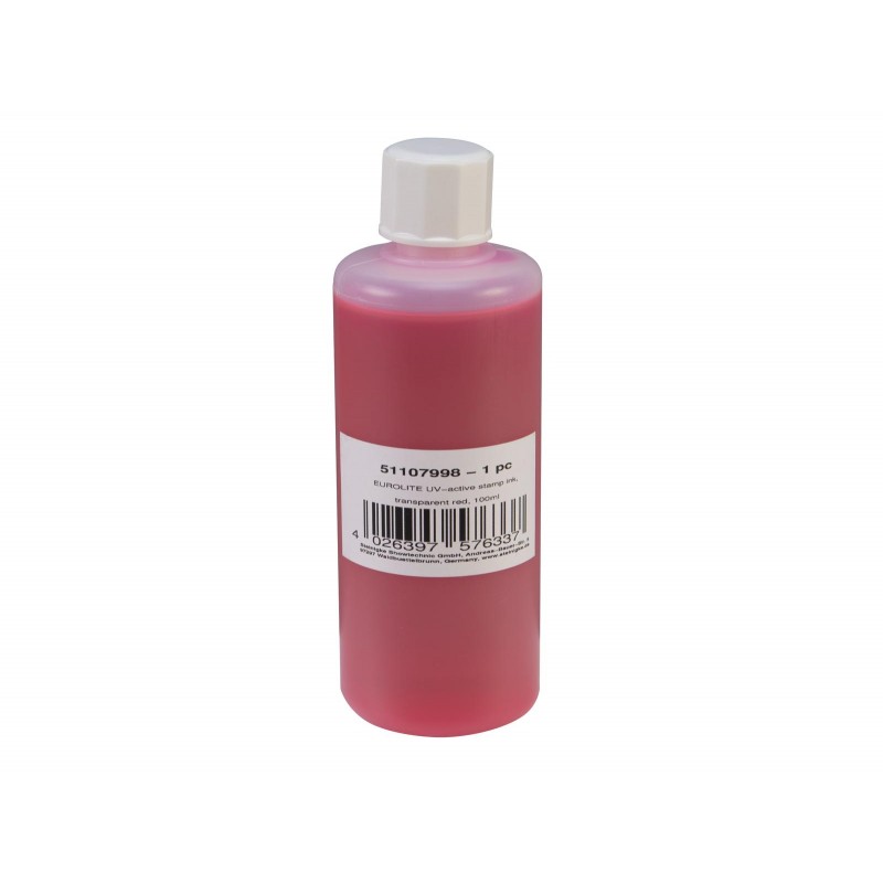 EUROLITE UV-active Stamp Ink, transparent red, 100ml - 1