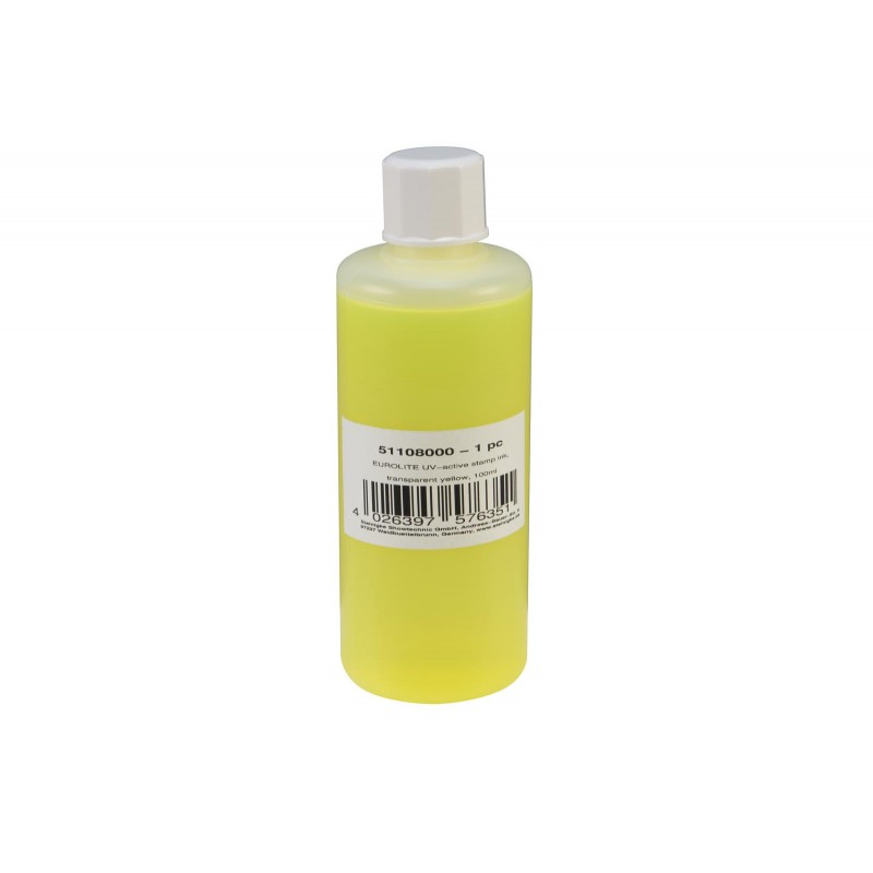 EUROLITE UV-active Stamp Ink, transparent yellow, 100ml - 1