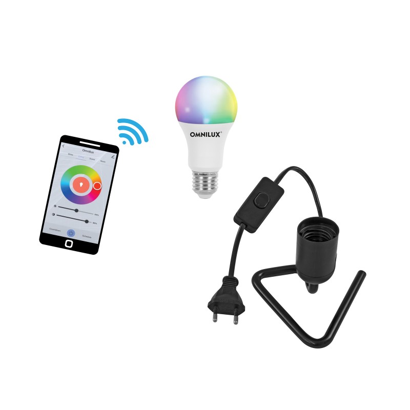 EUROLITE Set LED E27 RGB/WW/CW WiFi + Triangle base black - 1