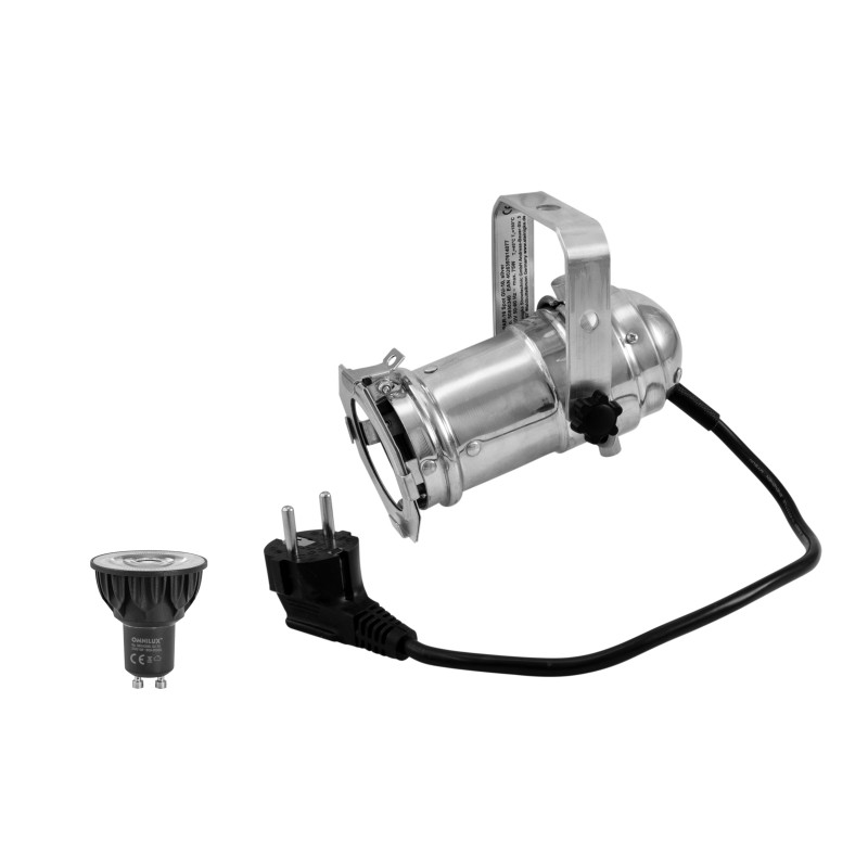 EUROLITE Set PAR-16 Spot sil + GU-10 230V COB 5W LED 1800-3000K dim2warm - 1