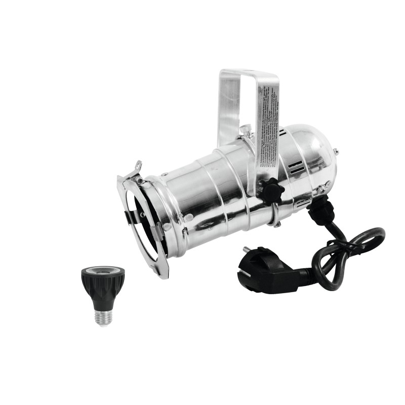 EUROLITE Set PAR-20 Spot sil + PAR-20 230V COB 6W E-27 LED 1800-3000K dim2warm - 1