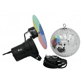 EUROLITE Mirror Ball Set 20cm with Pinspot - 1