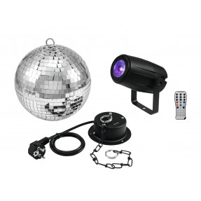 EUROLITE Mirror Ball 20cm with motor + LED PST-5 QCL Spot bk - 1