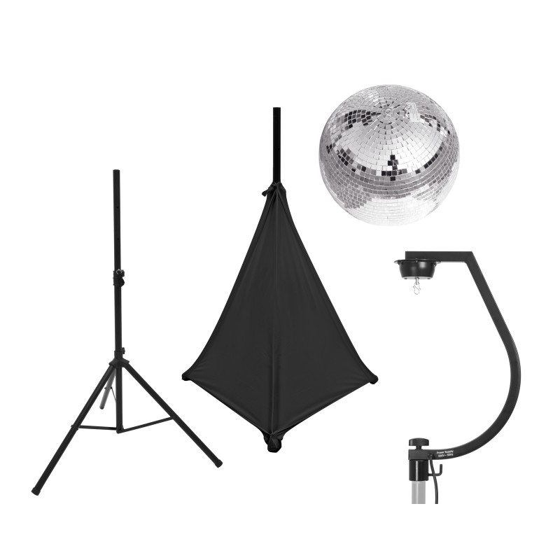 EUROLITE Set Mirror ball 30cm with stand and tripod cover black - 1