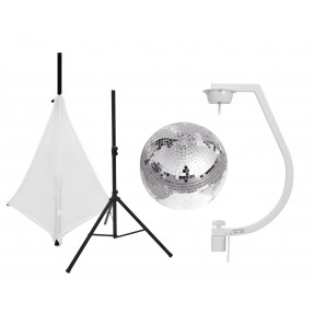 EUROLITE Set Mirror ball 30cm with stand and tripod cover white - 1