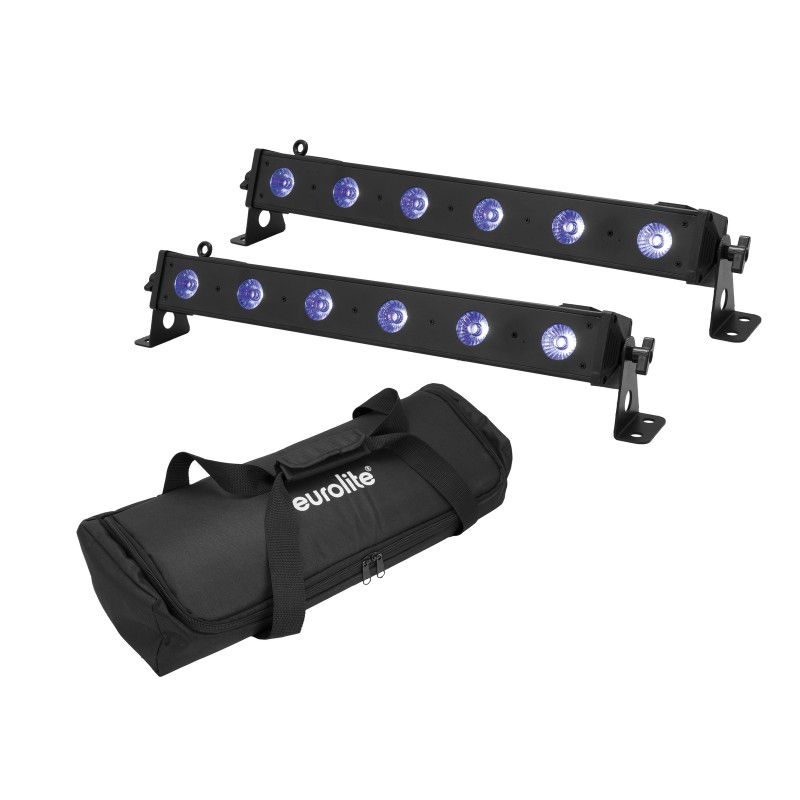 EUROLITE Set 2x LED BAR-6 QCL RGB+UV Bar + Soft-Bag - 1