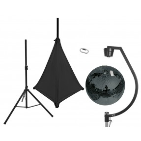 EUROLITE Set Mirror ball 50cm black with stand and tripod cover black - 1