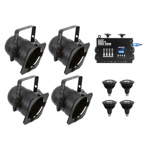 EUROLITE Set 4x PAR-38 Spot bk dim2warm + EDX-4 DMX RDM LED Dimmer pack - 1