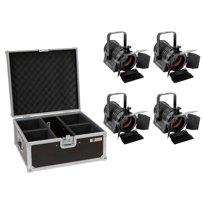 EUROLITE Set 4x AKKU THA-20PC TRC Theater-Spot bk + Case - 1