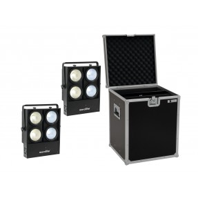 EUROLITE Set 2x Audience Blinder 4x100W LED COB CW/WW + Case - 1