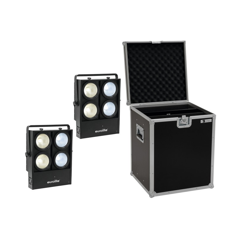 EUROLITE Set 2x Audience Blinder 4x100W LED COB CW/WW + Case - 1