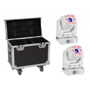 EUROLITE Set 2x LED TMH-H90 Hybrid Moving-Head Spot/Wash COB wh + Case - 1