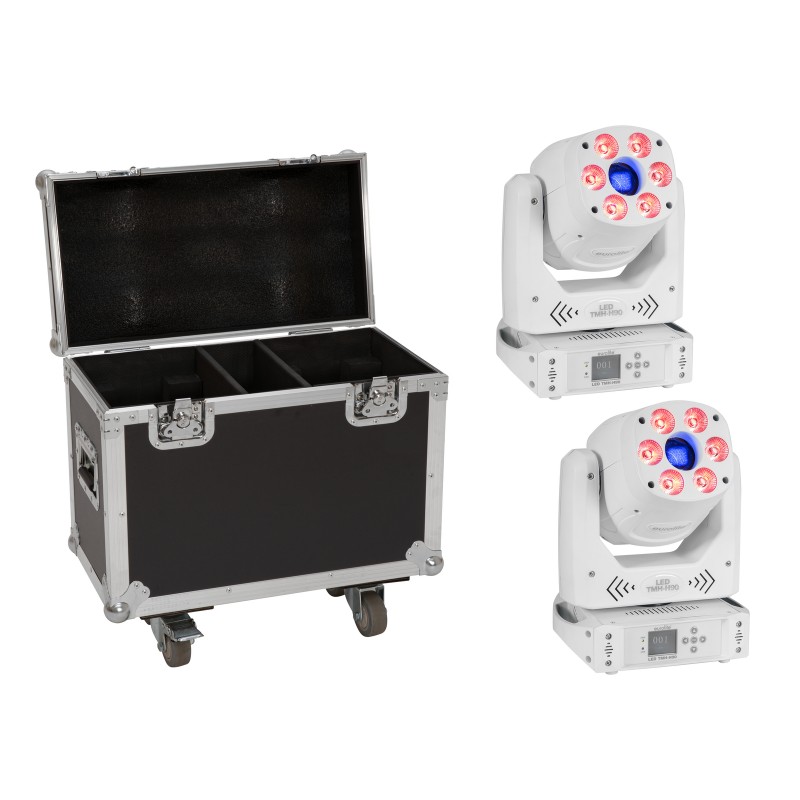 EUROLITE Set 2x LED TMH-H90 Hybrid Moving-Head Spot/Wash COB wh + Case - 1