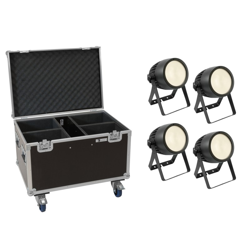 EUROLITE Set 4x LED Theatre COB 200 WW + Case  with wheels - 1