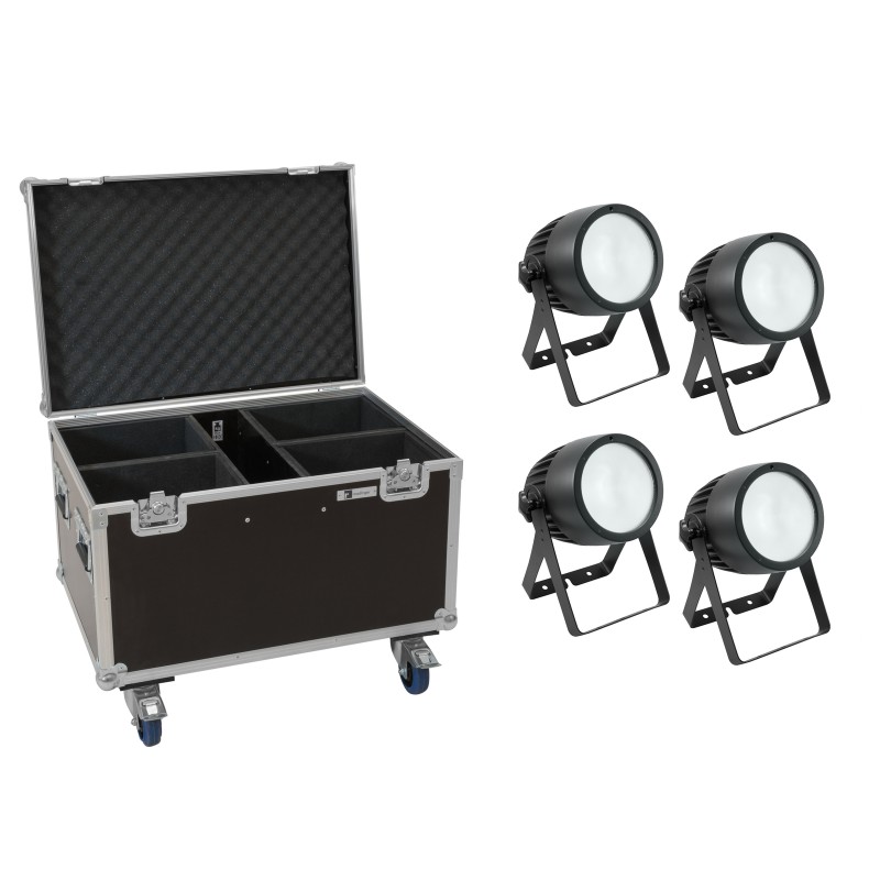 EUROLITE Set 4x LED Theatre COB 200 WW/CW + Case with wheels - 1