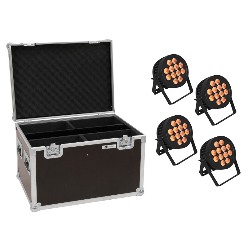 EUROLITE Set 4x LED IP PAR 12x9W SCL Spot + Case - 1