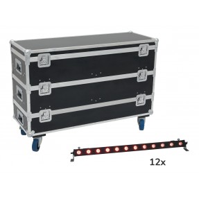 EUROLITE Set 12x LED BAR-12 QCL RGB+UV Bar + Case with wheels - 1