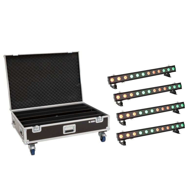 EUROLITE Set 4x LED IP T-PIX 12 HCL Bar + Case with wheels - 1