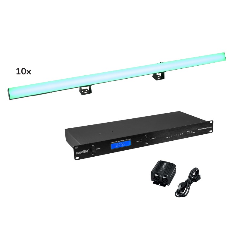 EUROLITE Set 10x LED PR-100/32 Pixel DMX Rail + DMX Software - 1