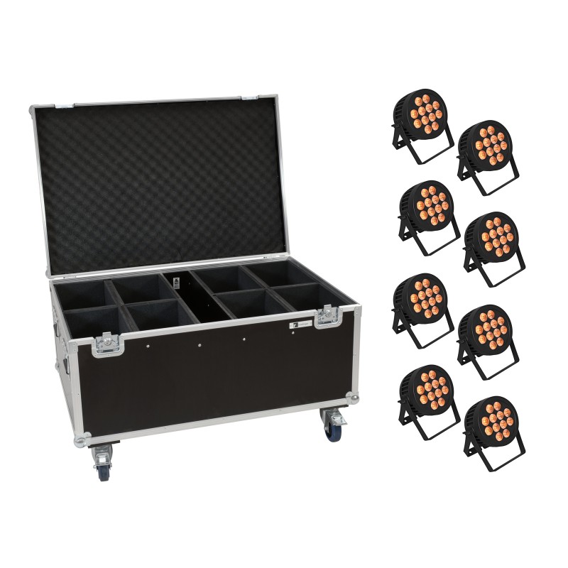 EUROLITE Set 8x LED IP PAR 12x9W SCL Spot + Case with wheels - 1