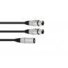 OMNITRONIC Adaptercable XLR(M)/2xXLR(F) 0,5m bk - 1