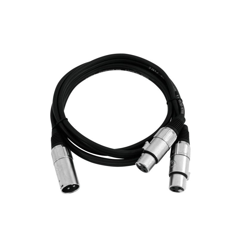 OMNITRONIC Adaptercable XLR(M)/2xXLR(F) 0,5m bk - 2