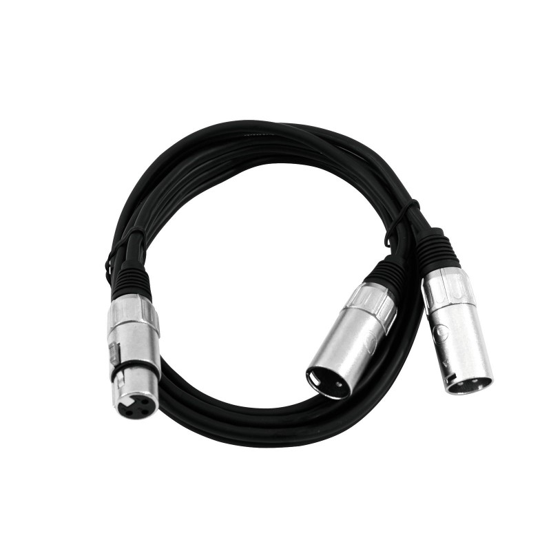 OMNITRONIC Adaptercable XLR(F)/2xXLR(M) 1m bk - 2