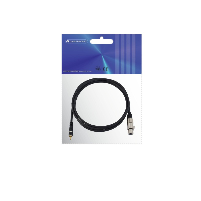 OMNITRONIC Adaptercable RCA/XLR(F) 2m bk - 3