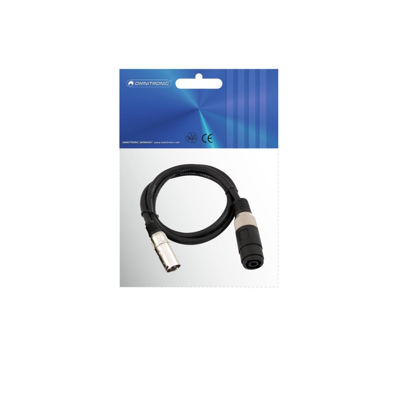 OMNITRONIC Adaptercable Speaker(F)/XLR(M) 1m bk - 3