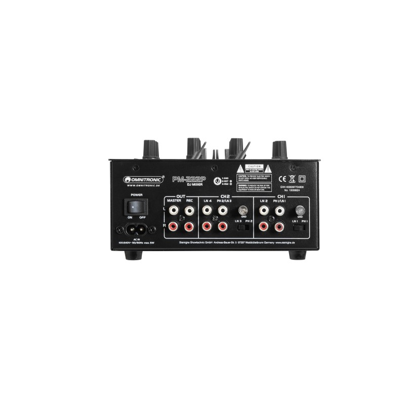 OMNITRONIC PM-222P 2-Channel DJ Mixer with Player - 3