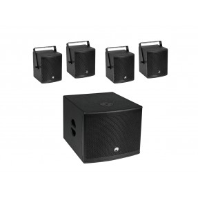 OMNITRONIC Set MOLLY-12A Subwoofer active + 4x MOLLY-6 Top 8 Ohm, black - 1