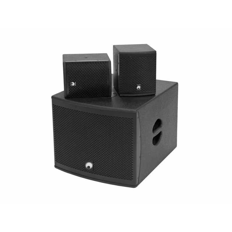 OMNITRONIC Set MOLLY-12A Subwoofer active + 2x MOLLY-6 Top 8 Ohm, black - 2
